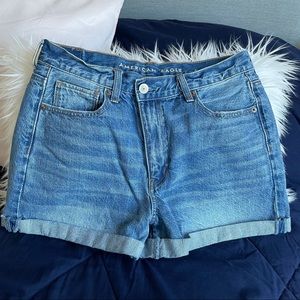 High Rise Mom Jean Shorts